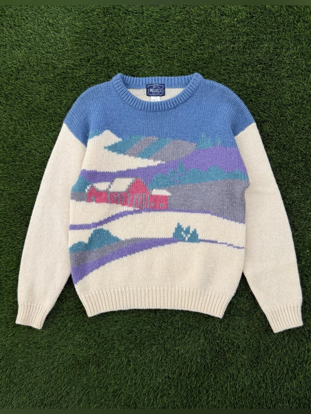 Woolrich Women's Sweater Cottage House Cabin Knit Pullover 100% Wool Size Large